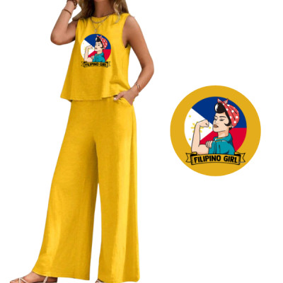 Women’s Casual Two-Piece Set – “Filipino Girl” Edition