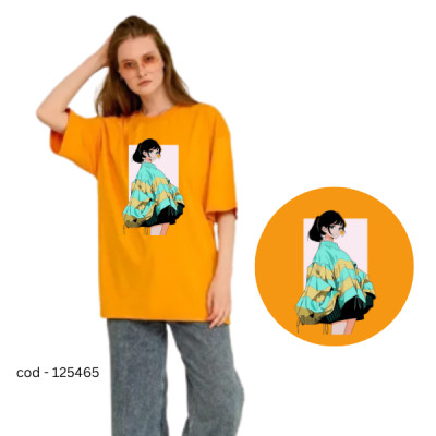 Anime Girl Print Oversized T-Shirt